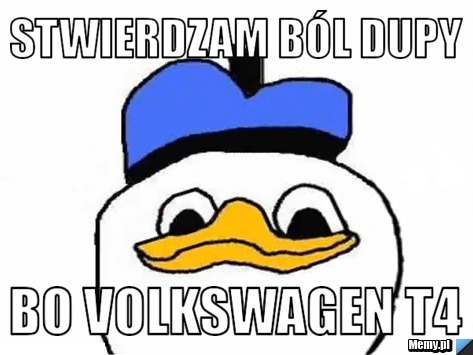 Stwierdzam ból dupy bo volkswagen T4 