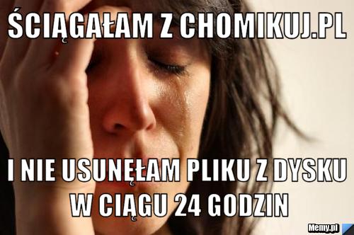 ściągałam z chomikuj.pl i nie usunęłam pliku z dysku w ciągu 24 godzin