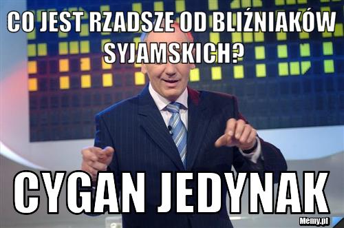 Co jest rzadsze od bliźniaków syjamskich? Cygan jedynak