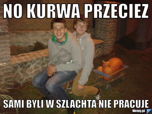 No kurwa przeciez sami byli w szlachta nie pracuje 