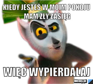 Kiedy jesteś w moim pokoju mam zły zasięg więc wypierdalaj