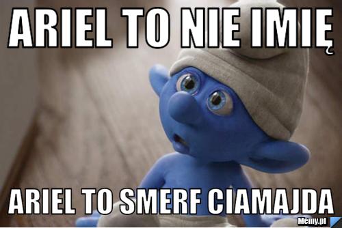 ARIEL TO NIE IMIĘ ARIEL TO SMERF CIAMAJDA