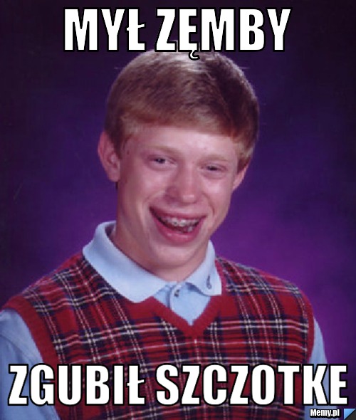 Mył zęmby zgubił szczotke