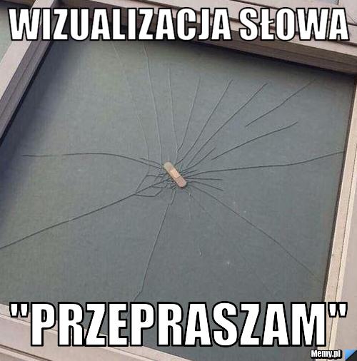 Wizualizacja słowa "przepraszam"