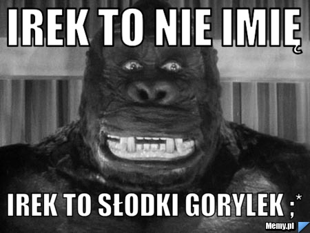 Irek to nie imię Irek to słodki Gorylek ;* 