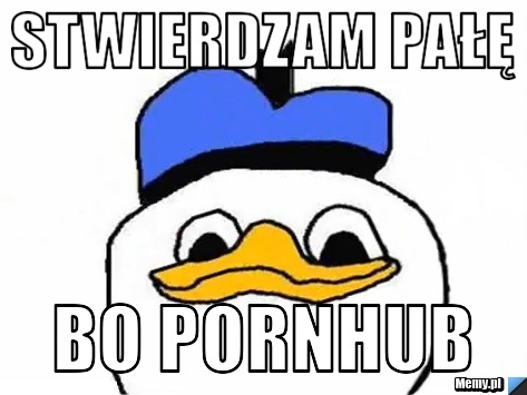 Stwierdzam pałę  bo pornhub