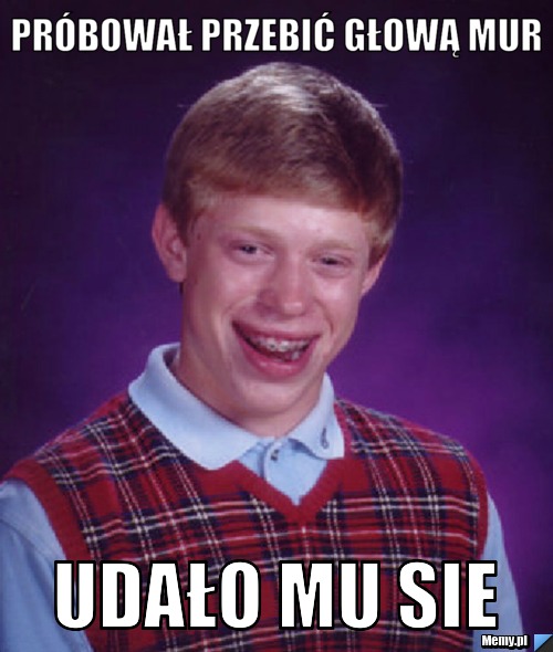 Próbował przebić głową mur Udało mu sie