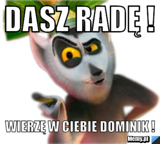 Dasz radę ! Wierzę w ciebie Dominik !