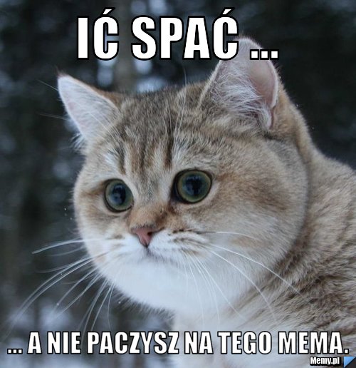 Ić spać ... ... a nie paczysz na tego mema.