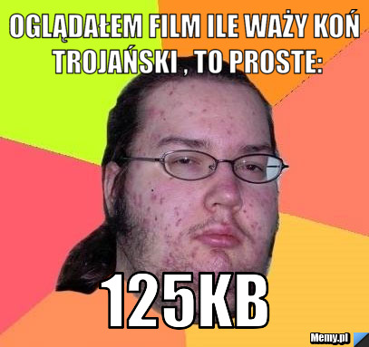 Oglądałem film ile waży Koń Trojański , to proste: 125kb