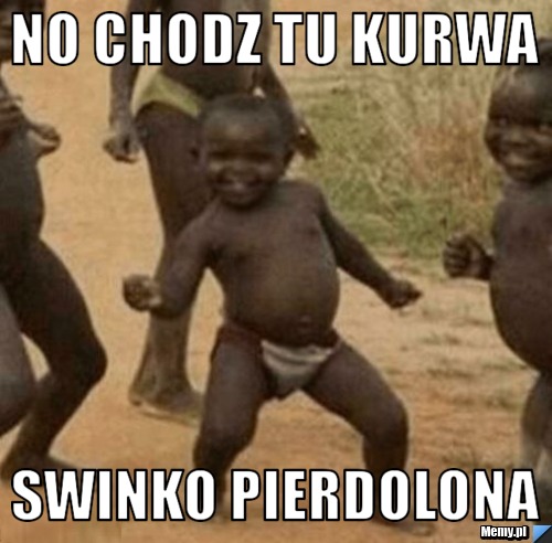 NO CHODZ TU KURWA SWINKO PIERDOLONA