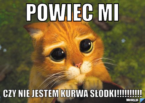 Powiec mi czy nie jestem kurwa słodki!!!!!!!!!!