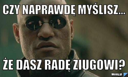 Czy naprawdę myślisz... Że dasz radę ziugowi?