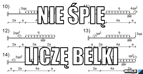 Nie śpię liczę belki