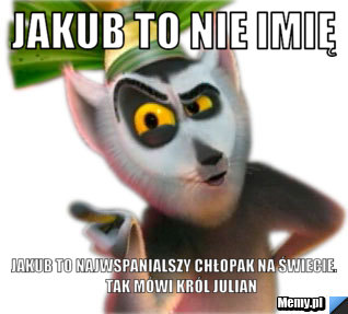 Jakub to nie imię  Jakub to najwspanialszy chłopak na świecie.     Tak m&oacute;wi kr&oacute;l Julian