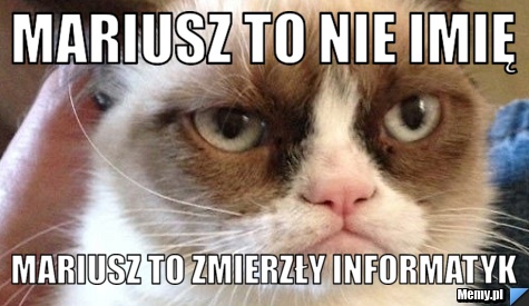 MARIUSZ TO NIE IMIĘ MARIUSZ TO ZMIERZŁY INFORMATYK