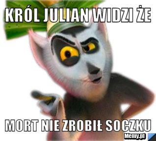 Król julian widzi że mort nie zrobił soczku