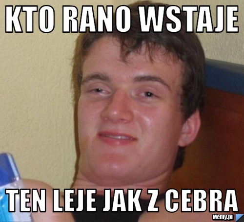 Kto Rano Wstaje Ten Leje Jak Z Cebra Memypl 7493