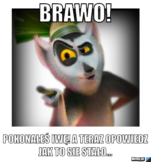 BRAWO! Pokonałeś Iwę! A teraz opowiedz jak to sie stało... 