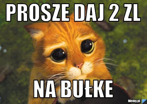 Prosze daj 2 zl  na bułke