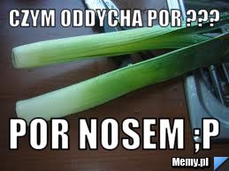Czym oddycha por ??? Por nosem ;p