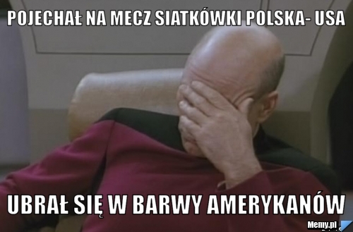 Pojechał na mecz siatkówki Polska- USA Ubrał się w barwy Amerykanów