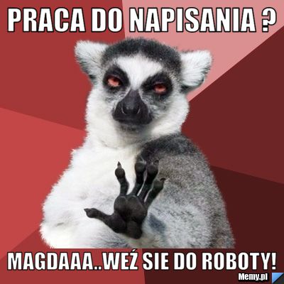 Praca do napisania ? Magdaaa..weź sie do roboty!