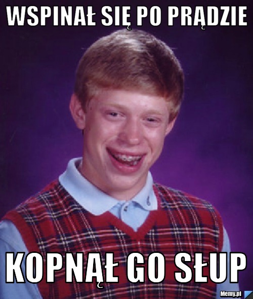 Wspinał się po prądzie Kopnął go słup