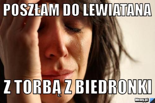 Poszłam do Lewiatana  z torbą z biedronki