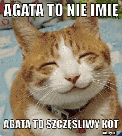 AGATA TO NIE IMIĘ AGATA TO SZCZĘŚLIWY KOT