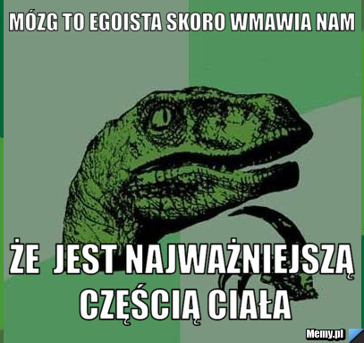 Mózg to egoista skoro wmawia nam że  jest najważniejszą częścią ciała