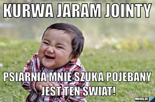 Kurwa jaram jointy Psiarnia mnie szuka Pojebany jest ten swiat!