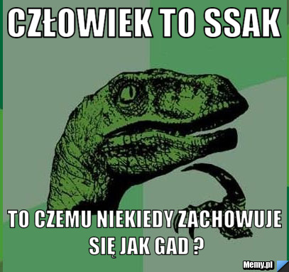 Człowiek to ssak to czemu niekiedy zachowuje się jak gad ?