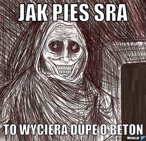 JAK PIES SRA  TO WYCIERA DUPE O BETON