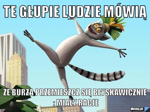 Te głupie ludzie mówią że burza przemieszcz się błyskawicznie : miały racje