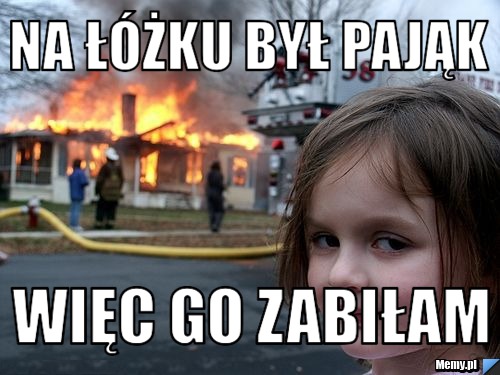 Na łóżku był pająk Więc go zabiłam