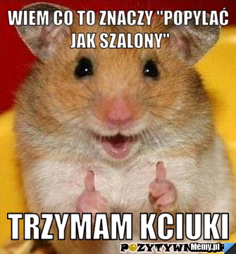 WIem co to znaczy ''popylać jak szalony'' Trzymam kciuki 