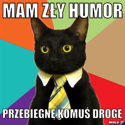 Mam zły humor PRZEBIEGNĘ KOMUŚ DROGĘ