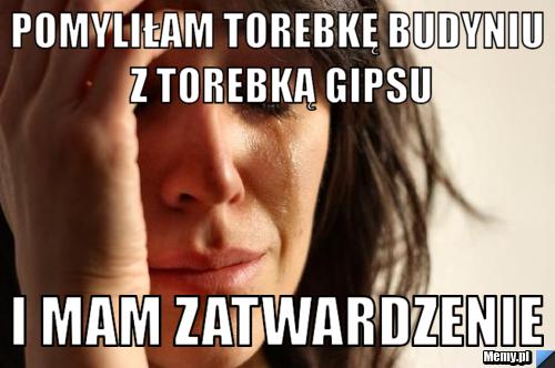 Pomyliłam torebkę budyniu z torebką gipsu i mam zatwardzenie