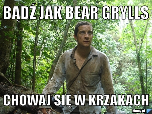 Bądź jak Bear Grylls Chowaj się w krzakach 